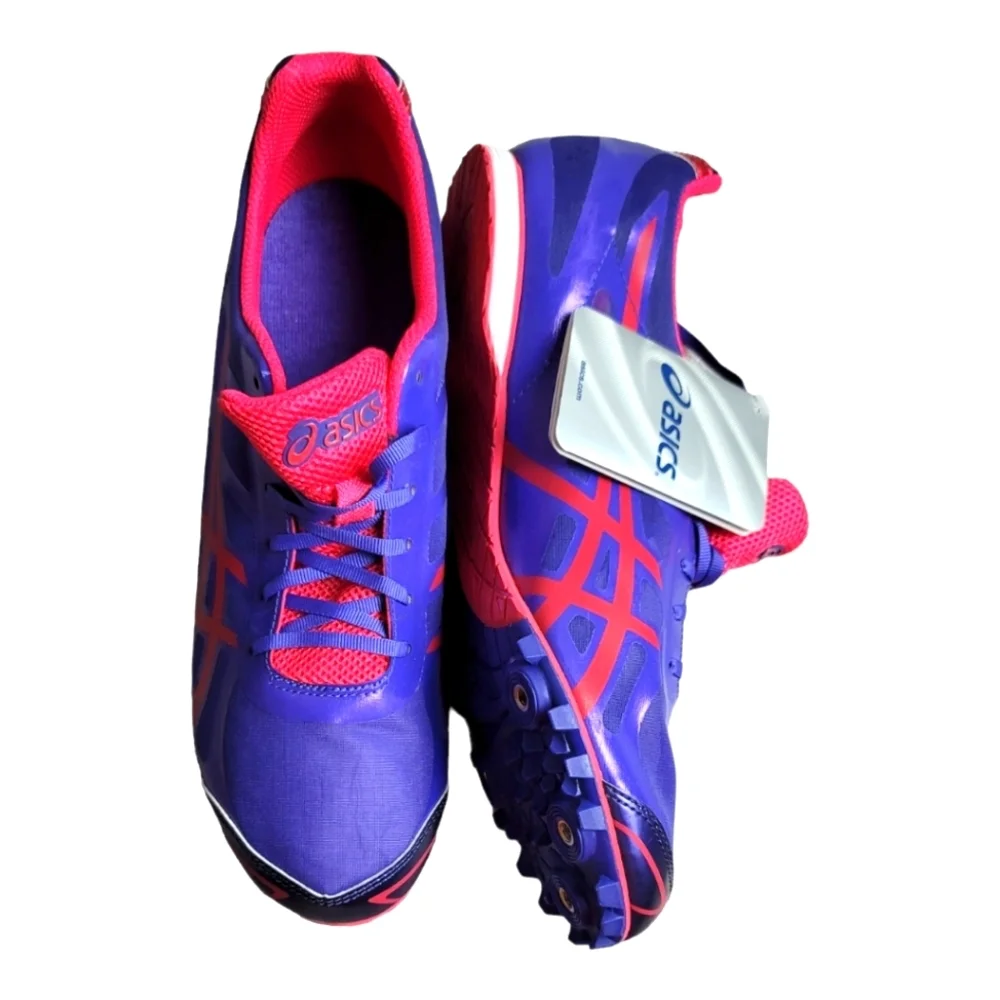 **NWT**‎ ASICS Track Hyper-ROCKET Girl Hot Punch/Purple Spike/Cleat Shoes